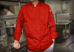 UNF-6RS, Red Men’s Tapered Fit Chef Jacket, Small