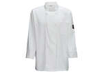 UNF-9WS White Ventilated Tapered Fit Chef Shirt, S, EA