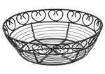 WBKG-8R, 8-Inch Round Black Wire Bread and Fruit Basket