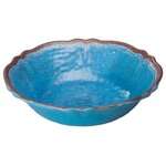 Winco WDM001-407, 13.75-Inch Dia 3 Qt. Ardesia Lusia Melamine Hammered Bowl, Blue, 12/CS (Discontinued)