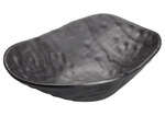 WDM019-306, 9 x 6.63-Inch 20 Oz Ardesia Kaori Oval Hammered Melamine Bowl, Black, 24/CS
