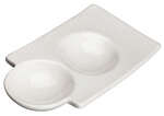 Winco WDP017-106, 6-Inch 4 Oz Ardesia Loures Porcelain Duo Dish, Bright White, 36/CS (Discontinued)