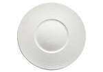 Winco WDP022-110, 12.12-Inch Dia Ardesia Zendo Porcelain Wide Rim Plate, Bright White, 12/CS (Discontinued)