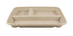 World Centric CT-SC-16T, 16 Oz Compostable 3-Compartment Fiber Tray, 400/CS