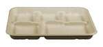 World Centric TR-SC-UF, 10.5x8.5x1-Inch 5-Compartment Fiber Tray, 400/CS, ASTM D6400, BPI, USDA