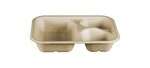 World Centric TR-SC-UT, 8x6x1.5-Inch 3-Compartment Fiber Tray, 500/CS, ASTM D6400, BPI, USDA