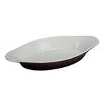 Yanco CO-15-B 15 Oz 10.75x5.5x1.5-Inch Porcelain Welsh Rabbit Oval Brown China Dish, 36/CS