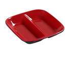 Yanco CR-0001 4 Oz Black&Red Melamine Divided Sauce Dish, 72/CS