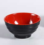 Yanco CR-528 22 Oz Black&Red Melamine Soup Bowl, 48/CS