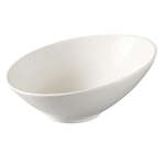 Yanco FU-606 9 Oz 6x3-Inch Porcelain Fuji Bone White Sheer Oval Slanted Bowl, 36/CS