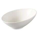 Yanco FU-608 16 Oz 8x4-Inch Porcelain Fuji Bone White Sheer Oval Slanted Bowl, 24/CS