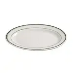 Yanco GB-19 13.5x9.5-Inch Porcelain Green Band Platter, DZ