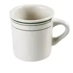 Yanco GB-38 8 Oz 3.125x3-Inch Porcelain Green Band Mug, 36/CS