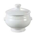 Yanco LB-12-L 12 Oz 4.37x3-Inch Porcelain White Lion Bouillon Cup with Lid, 24/CS