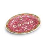 Yanco LG-2008 8-Inch Longevity Asian Style Melamine Red Oval Plate, 48/CS