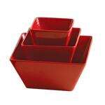 Yanco ME-407 2 Qt Mexico Melamine Square Red Bowl, 48/CS