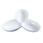 Yanco ML-823 6 Oz Each 11x8.5-Inch Mainland Porcelain Round White Three Divided Bowl, DZ