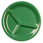 Yanco MS-710GR 10-Inch Milestone Melamine Round Green 3-Compartment Plate, 24/CS