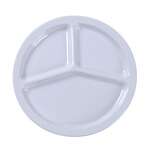 Yanco NS-702W 10-Inch Nessico Melamine White 3-Compartment Plate, 24/CS