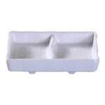 Yanco OK-4031 3 Oz 5.75x2.75-Inch Osaka Melamine Rectangular Double Divided White Sauce Dish, 72/CS