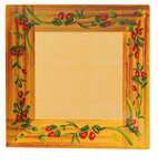 Yanco OL-106 6-Inch Olive Melamine Square White Plate, 48/CS