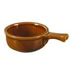 Yanco OS-15-B 15 Oz 5.25x2.25-Inch Porcelain Brown Onion Soup Crock with Handle, 36/CS