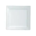 Yanco PL-110 10-Inch Pride Land Porcelain Square Bone White Plate, 24/CS