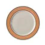 Yanco PR-21Y 12-Inch Porto Rico Porcelain Round White Plate w\Yellow Rim, DZ
