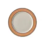 Yanco PR-6Y 6.625-Inch Porto Rico Porcelain Round White Plate w\Yellow Rim, 36/CS