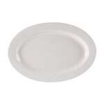 Yanco RE-14 12.5x9-Inch Recovery Porcelain Oval American White Platter, DZ