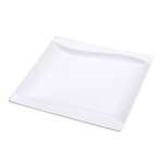 Yanco SW-109 9-Inch Sea Wave Porcelain Square Bone White Plate, 24/CS