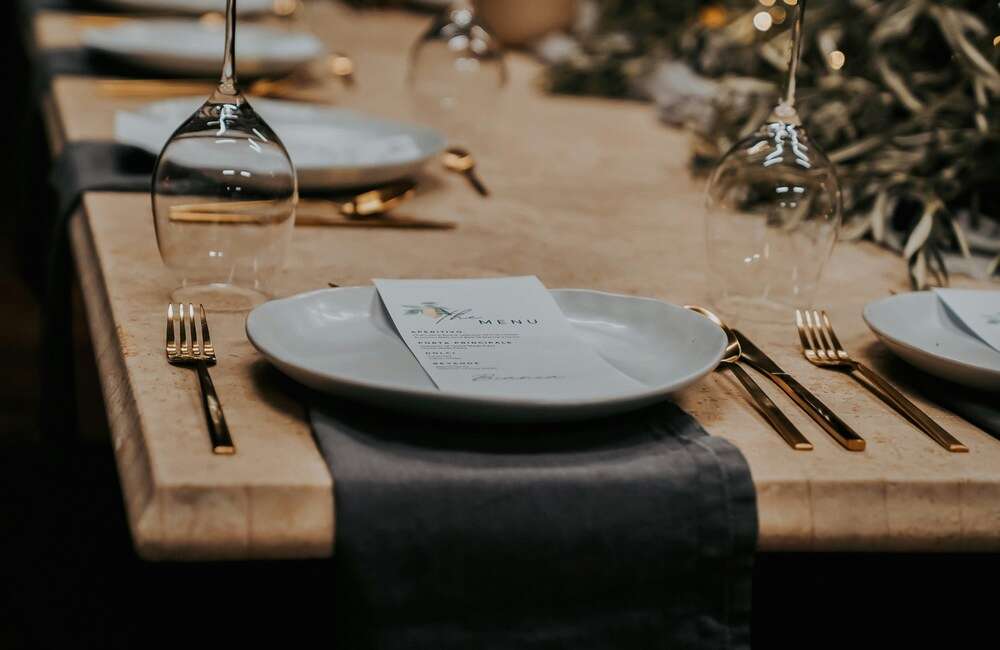 fancy restaurant menu